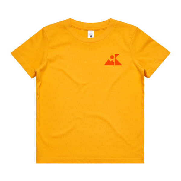 Kids T-shirt. Yellow with Red Logo Thumbnail