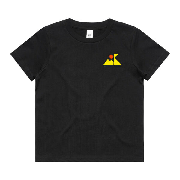 Kids T-shirt. Black with Yellow and Red Logo Kids T-shirt. Black with Yellow and Red Logo Thumbnail